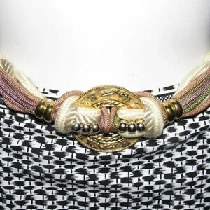 Women’s Cream  Braided Fabric Belt  Length 34"